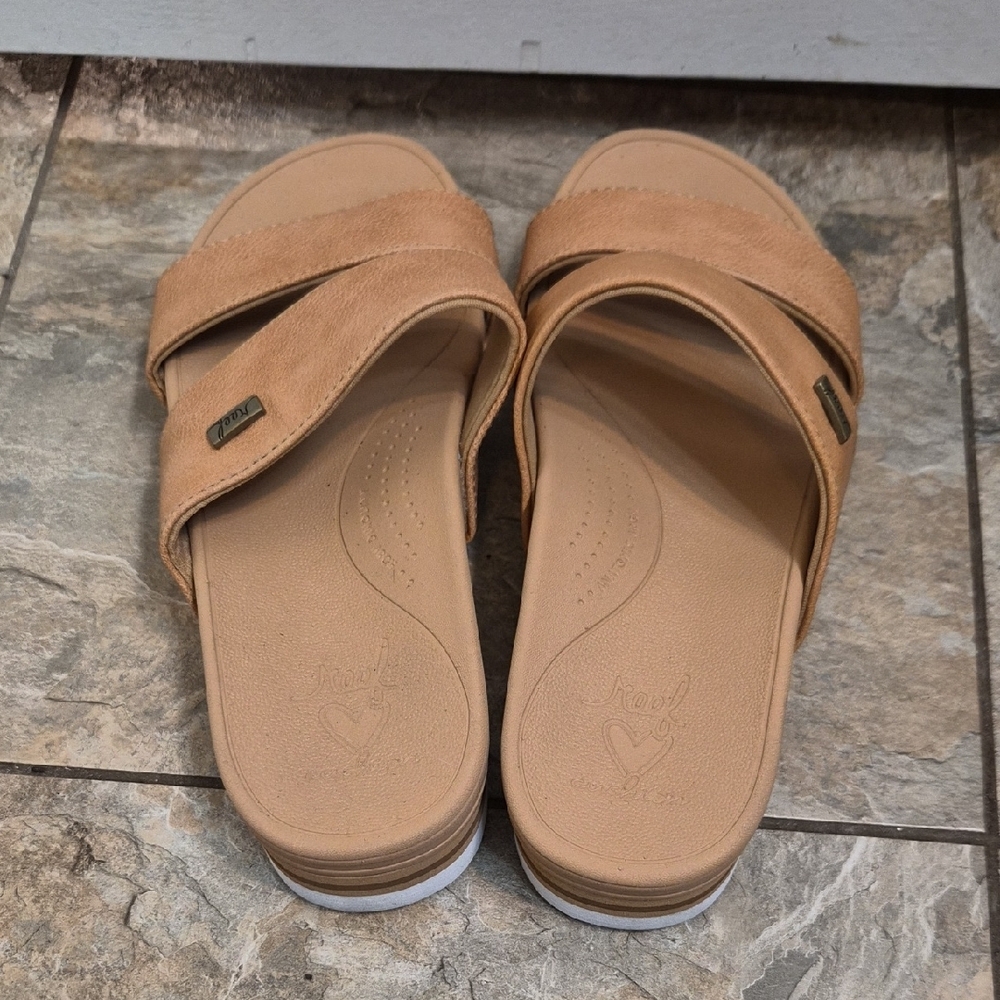 Reef Banded Horizon Tan Slides - Picture 3 of 6